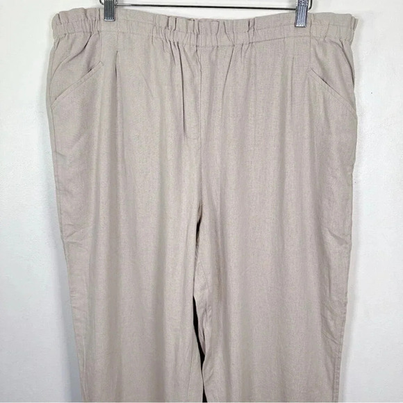 Caslon Womens Size XXlarge Pull On Linen Blend Beige Trouser - Picture 3 of 14
